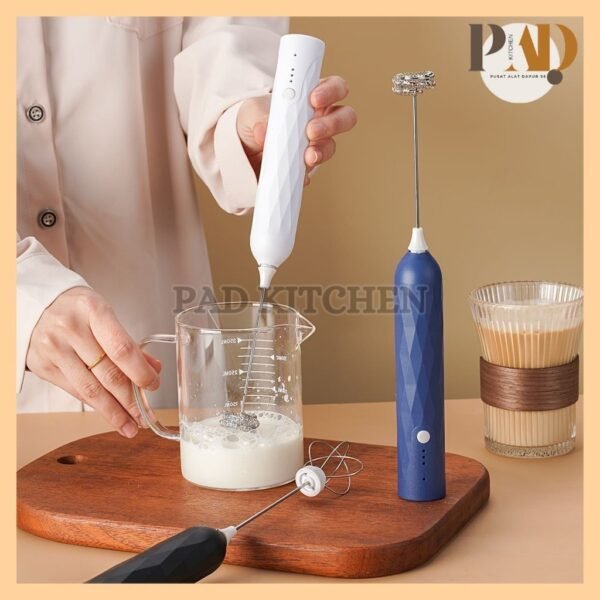 WHISK Alat Kocok Telur Elektrik Pengaduk Kopi Elektrik Cappuccino Maker Mini Electric Hand Mixer - Gambar 5