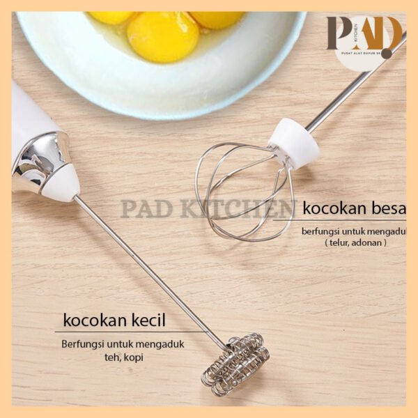 WHISK Alat Kocok Telur Elektrik Pengaduk Kopi Elektrik Cappuccino Maker Mini Electric Hand Mixer - Gambar 2
