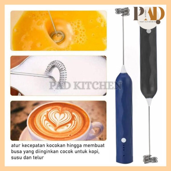 WHISK Alat Kocok Telur Elektrik Pengaduk Kopi Elektrik Cappuccino Maker Mini Electric Hand Mixer - Gambar 6