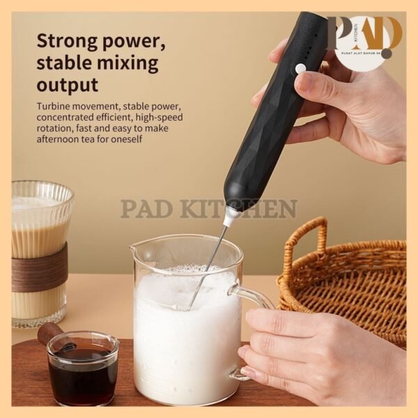 WHISK Alat Kocok Telur Elektrik Pengaduk Kopi Elektrik Cappuccino Maker Mini Electric Hand Mixer - Gambar 4