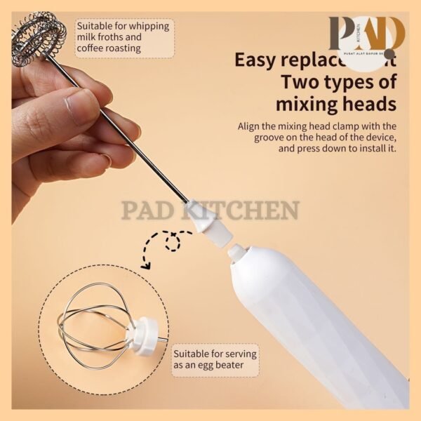 WHISK Alat Kocok Telur Elektrik Pengaduk Kopi Elektrik Cappuccino Maker Mini Electric Hand Mixer - Gambar 7